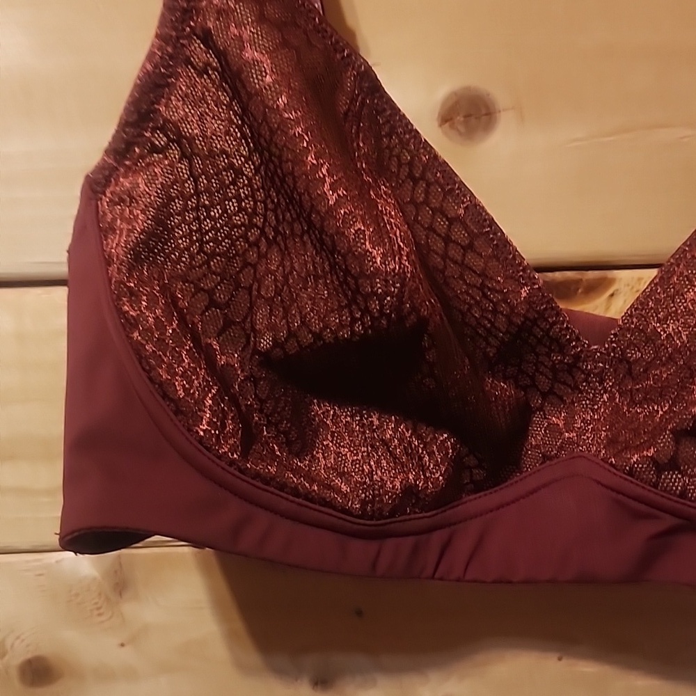Knix Gossamer Lace Bra Size Medium NEW  Dark Cherry - Picture 2 of 6
